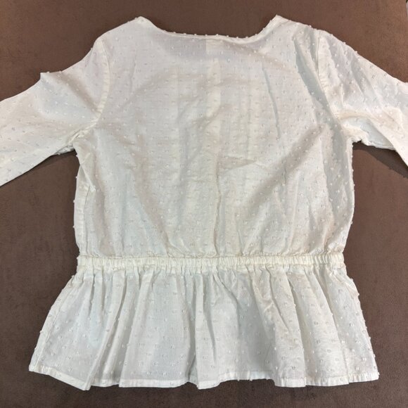 OshKosh Girls Long Sleeve White Minimalist Capsule Shirt Size 8 (SKU: 162G) - Picture 2 of 4